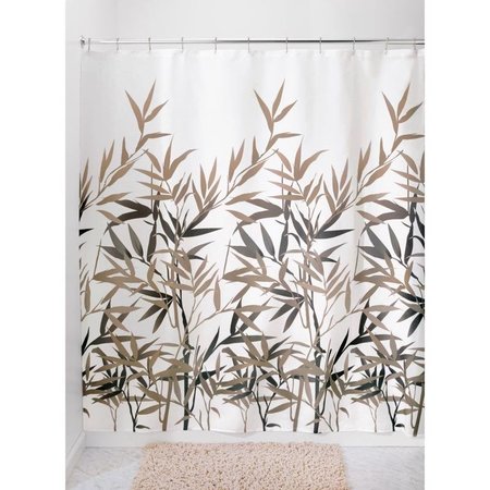INTERDESIGN Anzu 72 in. H X 72 in. W Black/Tan Natural Bamboo Shower Curtain Polyester 36522